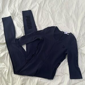 Puma jumpsuit, black color with velvet letters, Long Sleeve , size S